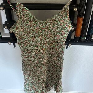 Olivaceous Multicolor Smocked Mini Dress